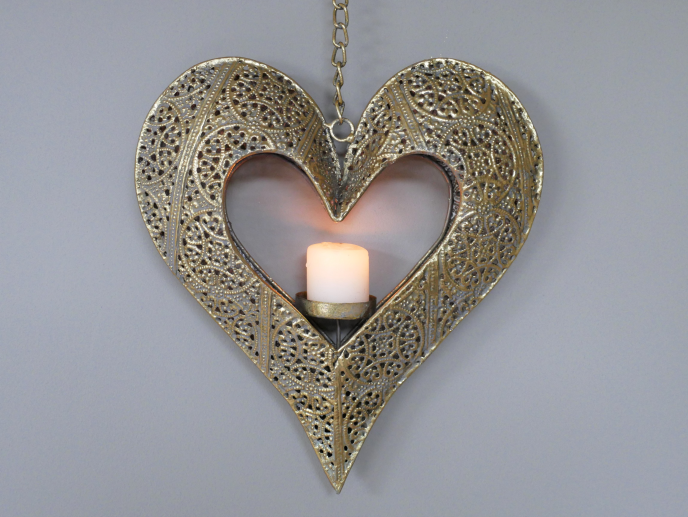 Love heart top tea light holders