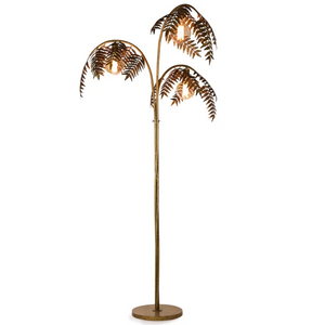 Antique Gold Palm Leaf Floor Lamp