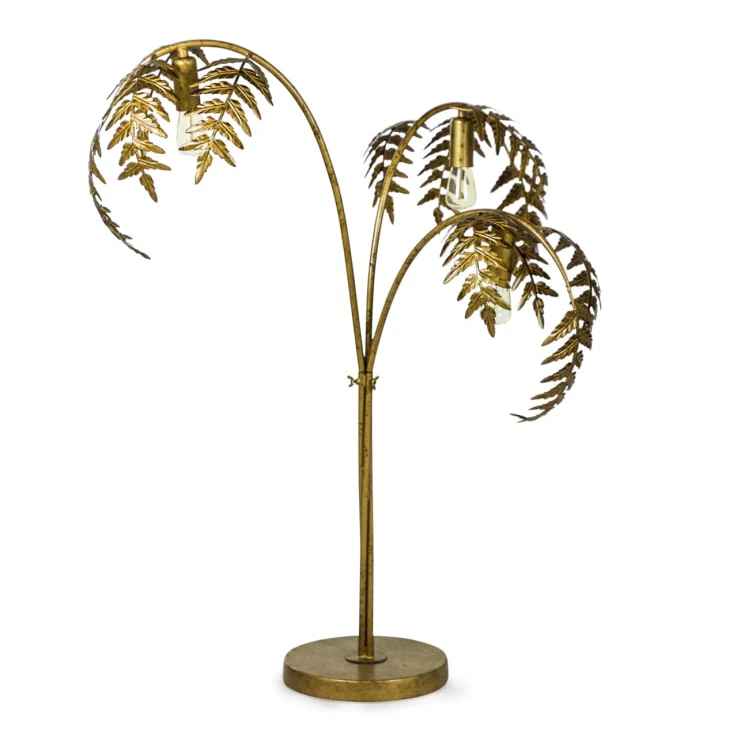 Antique Gold Palm Leaf Table Lamp