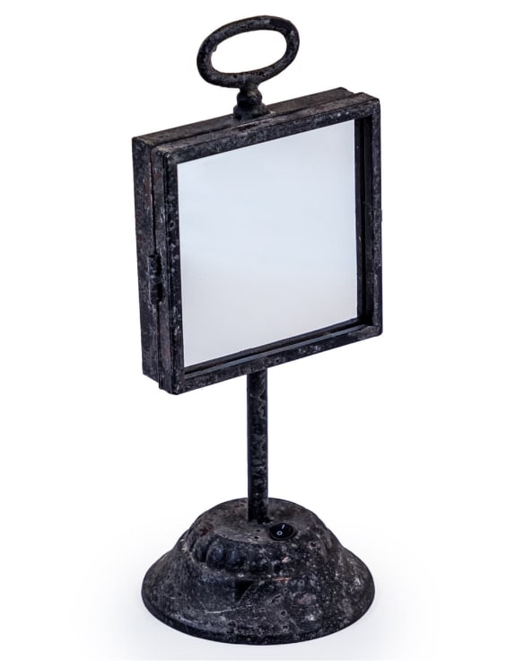 Antiqued Iron Infinity Led Table Mirror (Usb Rechargeable)