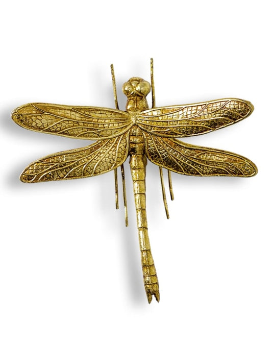 Antique Golden Dragonfly Wall Figure