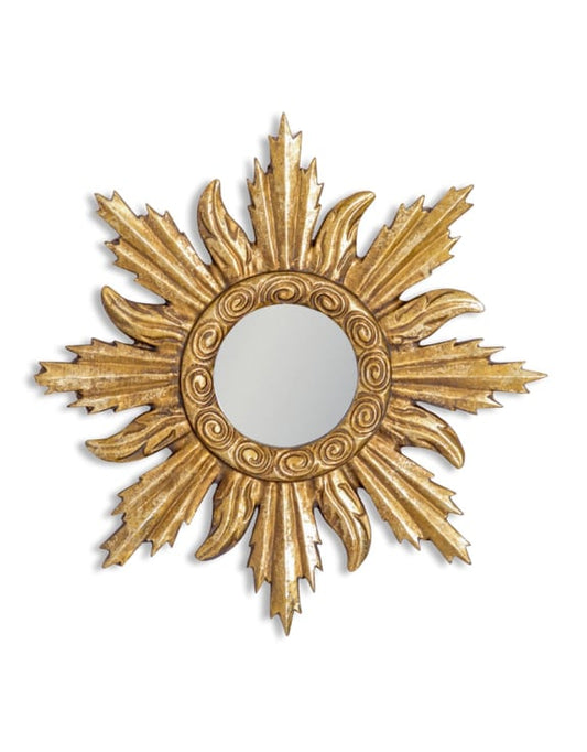 Antiqued Golden Ornate Framed Mirror