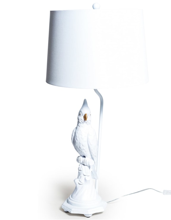 Matt White Parrot Table Lamp With White Shade