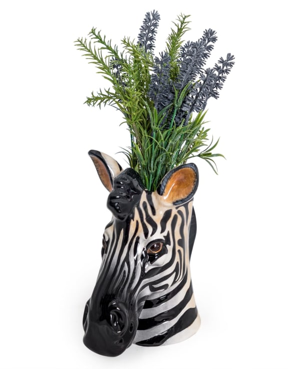 Hand Painted Ceramic Zebra Head Storage Flower Vase