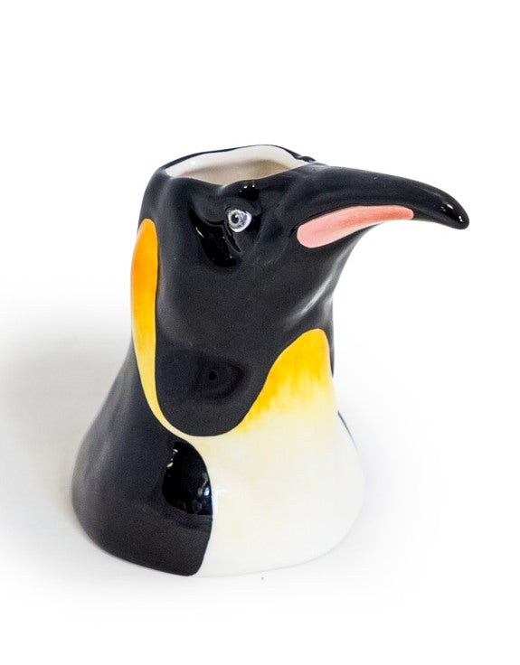Hand Painted Ceramic Penguin Head Storage Vase