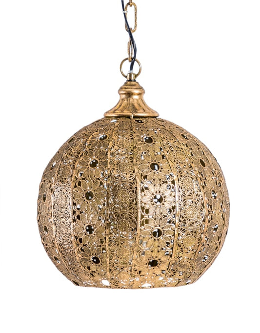 Antique Gold Moroccan Style Ceiling Lantern Pendant