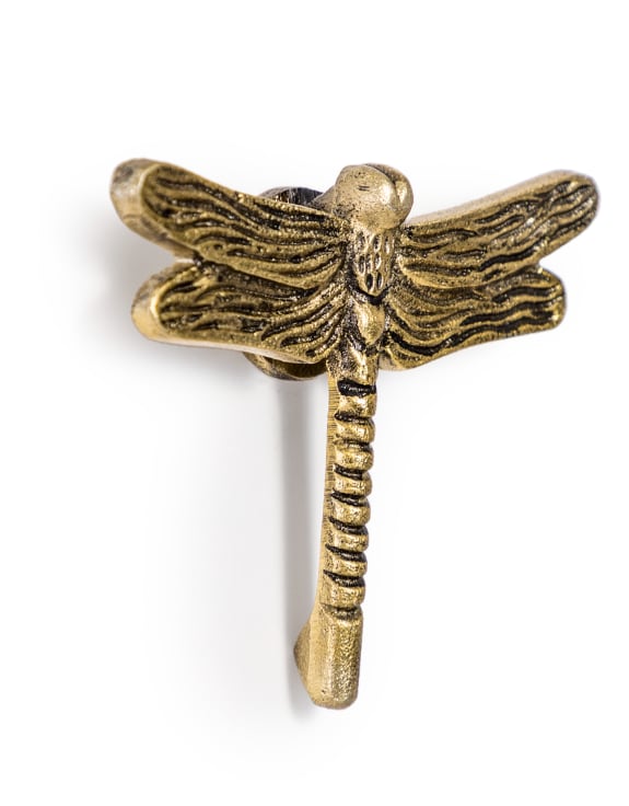 Antique Golden Dragonfly Door Knocker