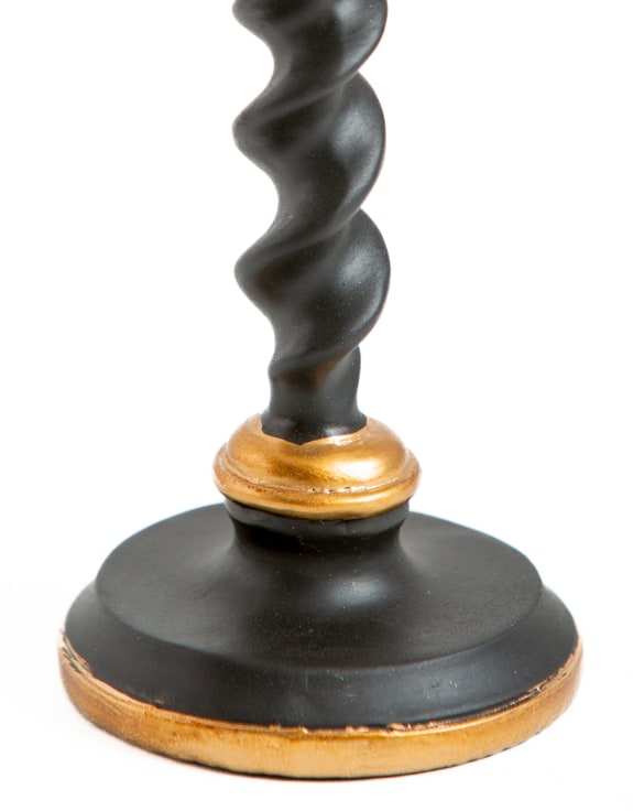 Black & Gold Trim Decorative Candle Holder