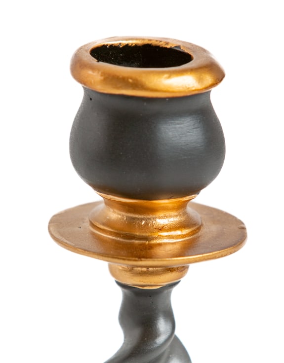 Black & Gold Trim Decorative Candle Holder