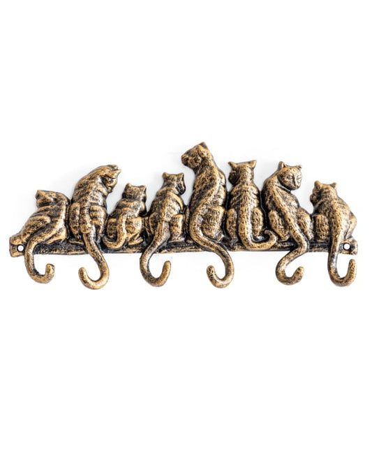 Bronze Coloured Cast Iron Cats Coat Hooks