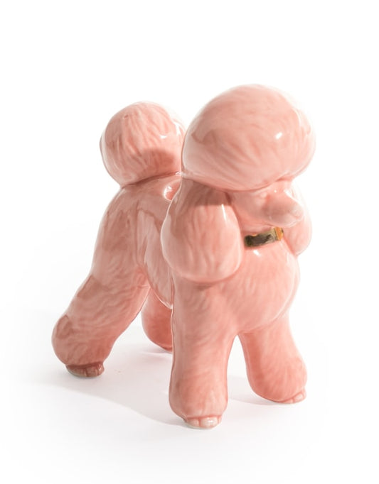 Pink Poodle Ceramic Candle Holder