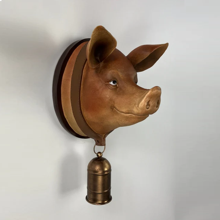 Large Pig With Bell Wall Head