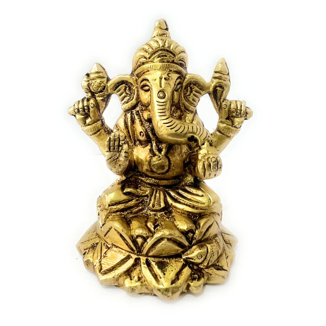 Antique Brass Ganpati Sculpture
