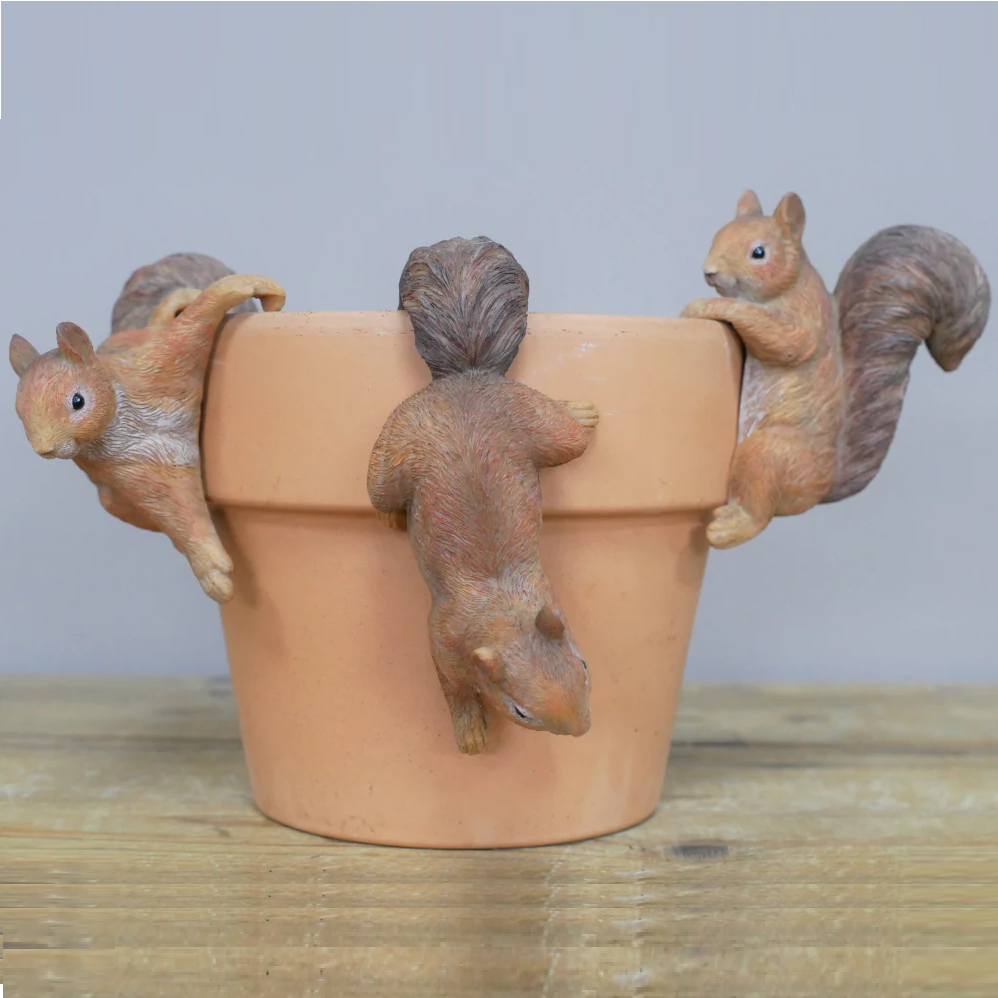 Set of 3 Squirrel Pot Hangers