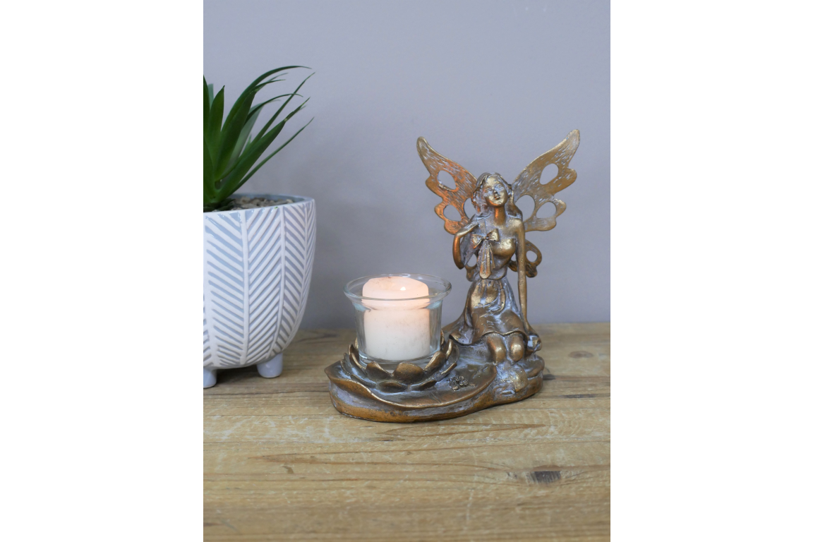 Kneeling Fairy Tealight Holder with cup