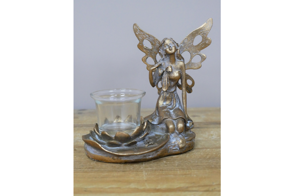 Kneeling Fairy Tealight Holder with cup