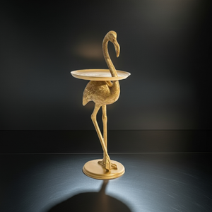 Antique Gold Flamingo Side Table