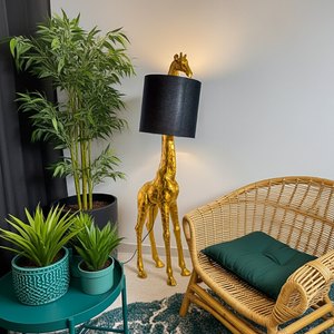 Antique Gold Giraffe Floor Lamp