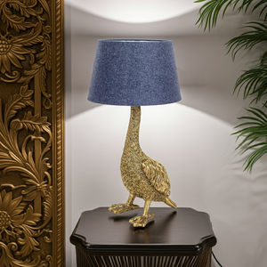 Gold Goose Lamp With Grey Shade