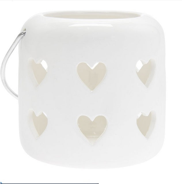 Hearts Lantern White 10cm