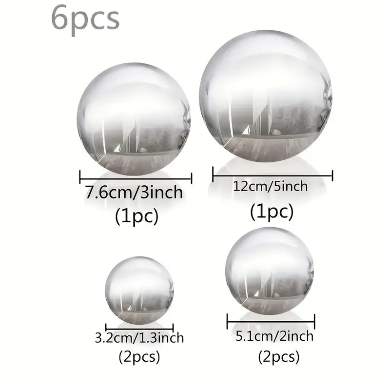 6pcs Stainless Steel Hollow Gazing Ball