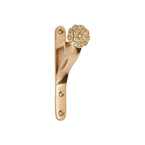 Solid Brass Curtain Pole Brackets Rod holders with brass matching screws - 1pc (19mm)