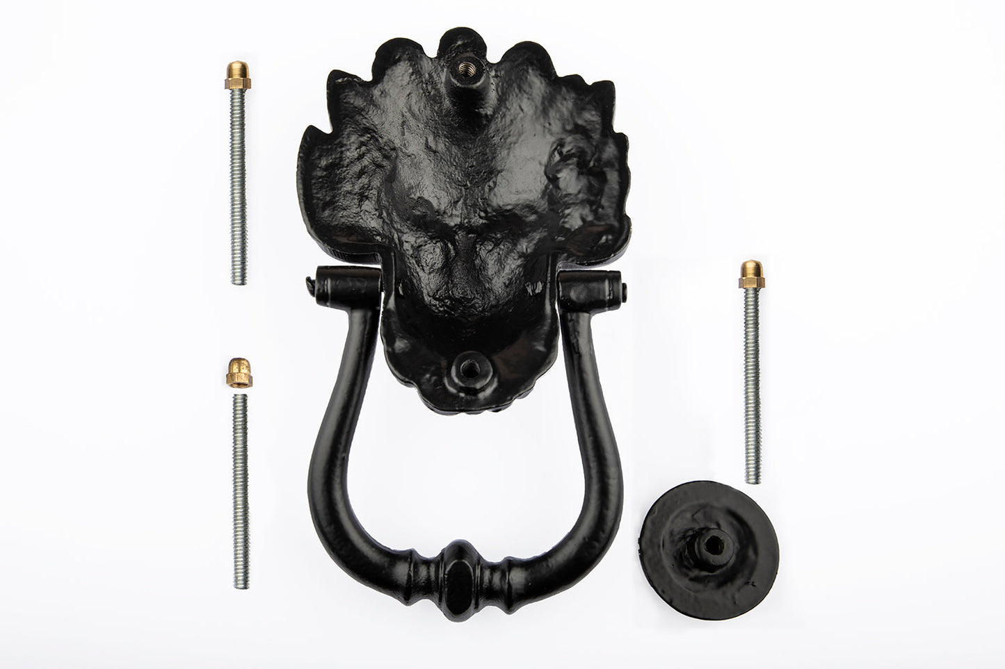 Antique Black Lion Head Door Knocker Large