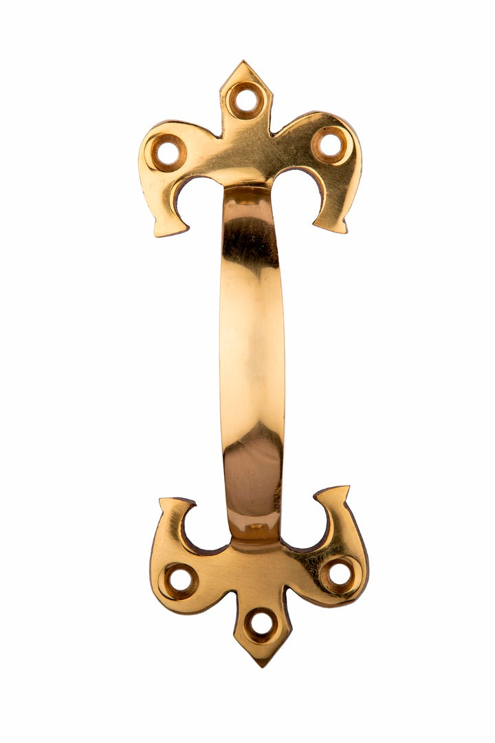 Solid Brass Fluer - De - LYS Pull Handle - Polished Brass