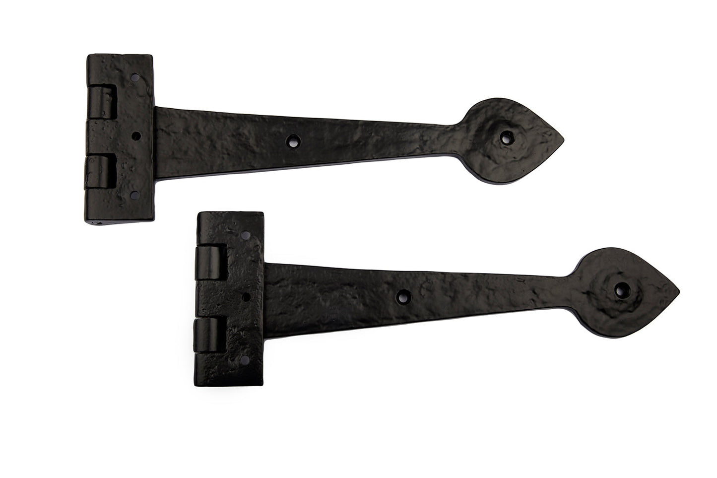 18'' Spear End Door Tee Hinges in Black Cast Iron (Pair)