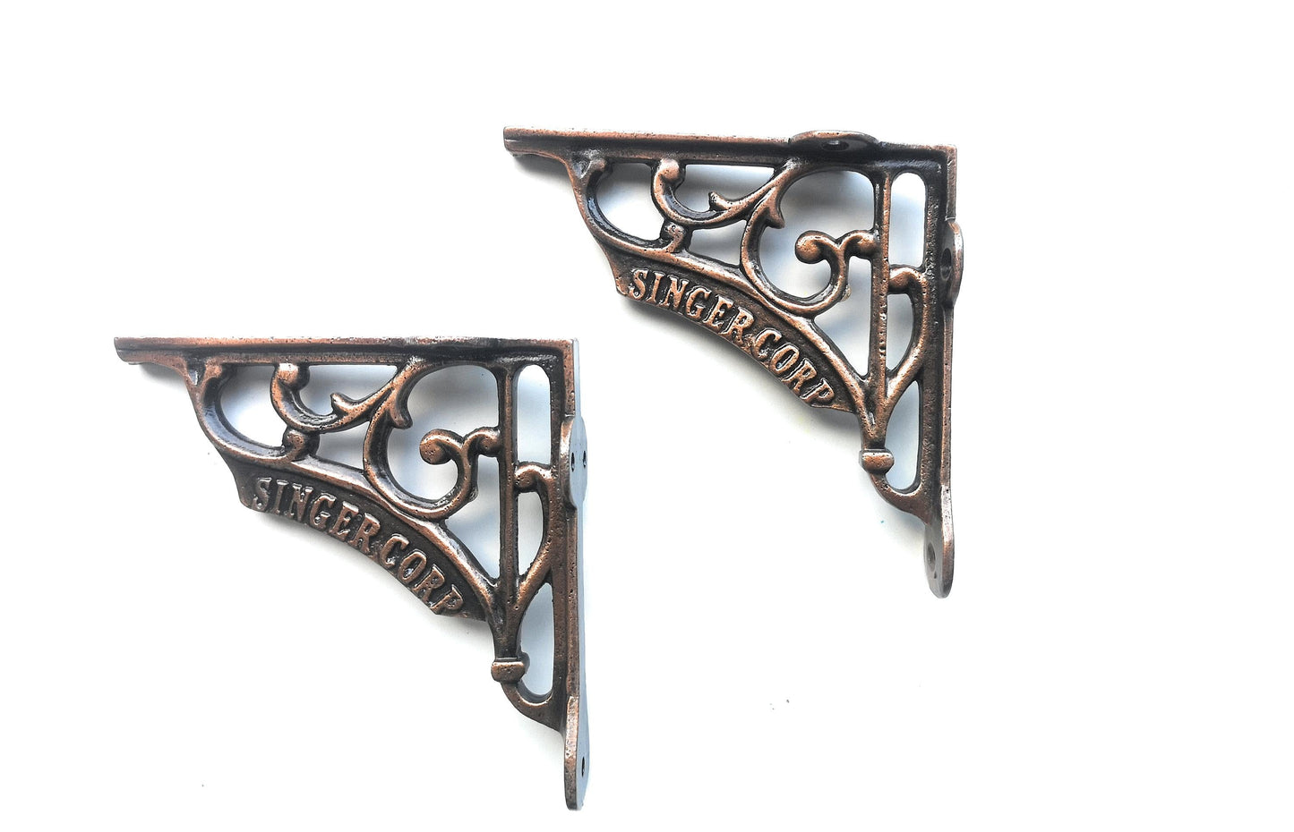 5x5 Shelf Brackets Singer Corp Antique Copper - Cast Iron