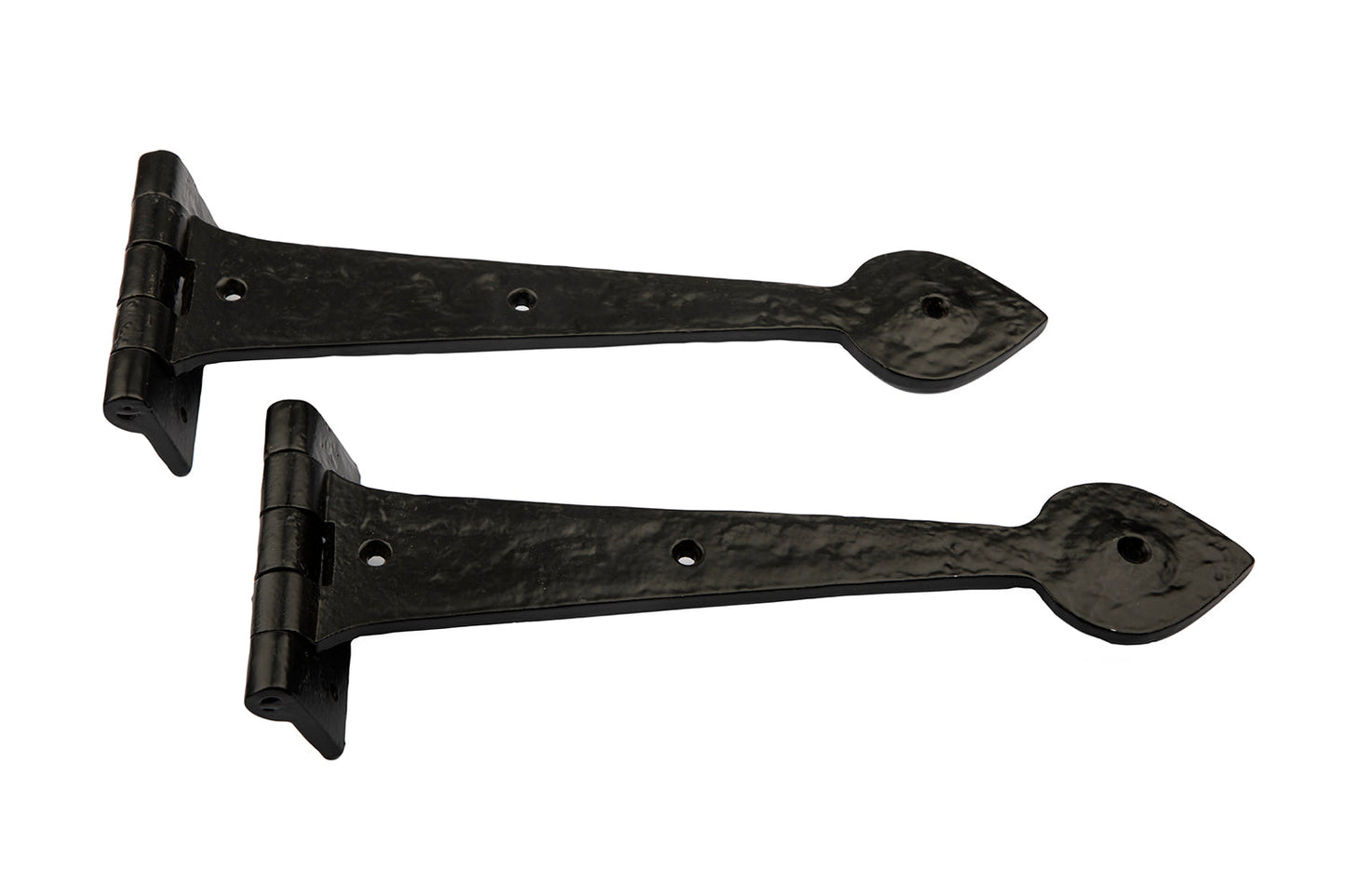 B&M - 15'' Spear End Door Tee Hinges in Black Cast Iron (Pair)