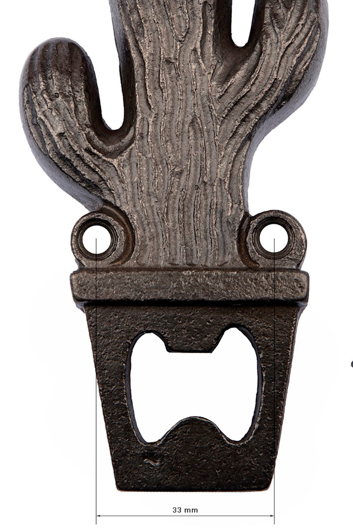 Cast Iron Cactus Bottle Opener, Supplied with Fixing Screws