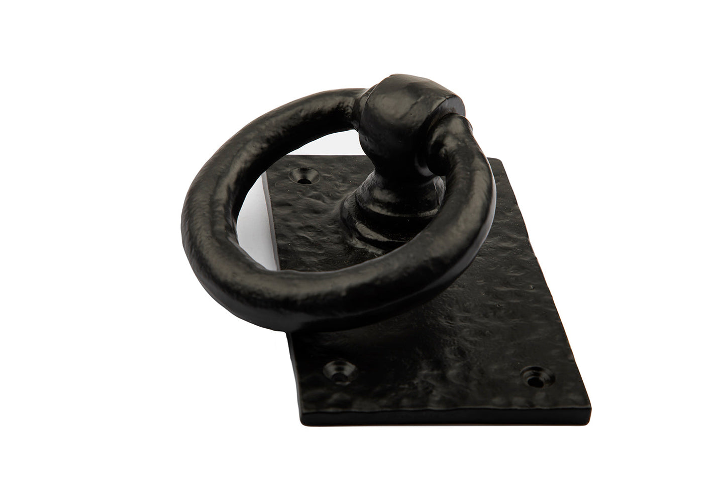 RING Door Knocker Antique Black - Cast Iron Door Knocker - Backplate 3''x5''