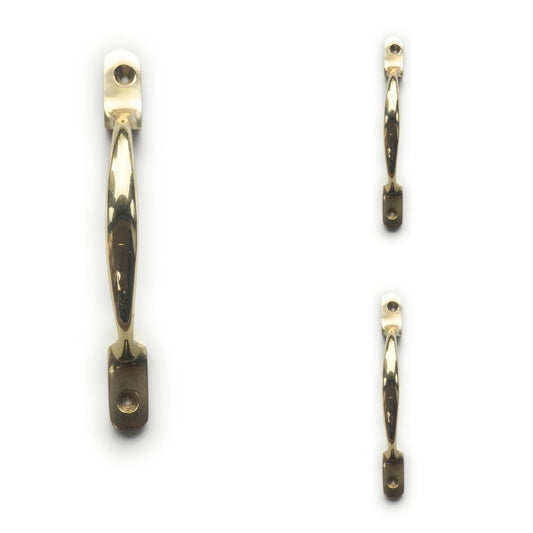 Sash Pull Handle Polished Brass - 5 Inch (Pack Of 3)
