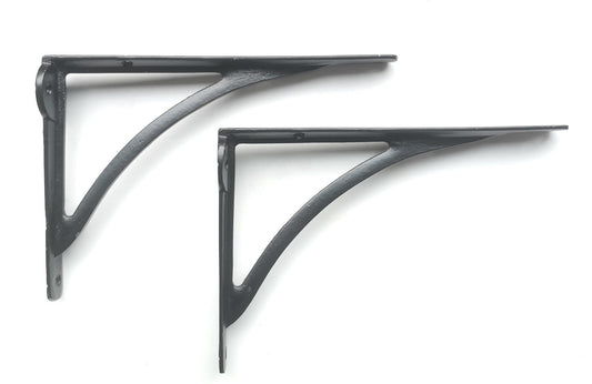 Decorative Pair of Ironbridge Shelf Brackets 8 X 10 Inch with Antique Black available with matching fixings