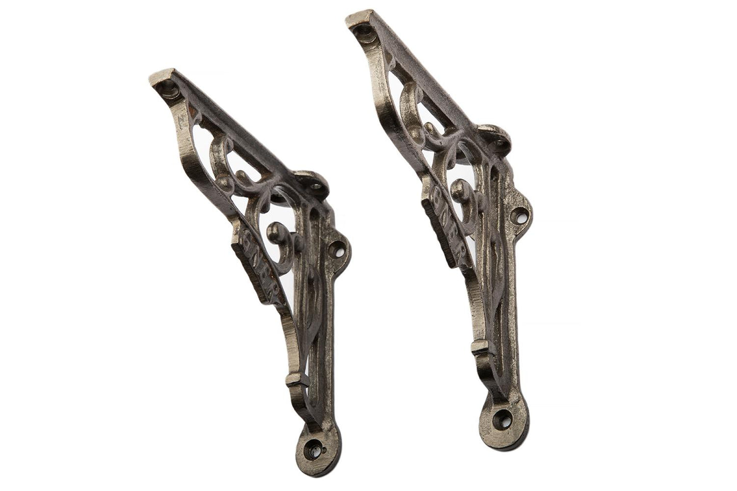 B&M - Cast Iron Wall Shelf Brackets from a Steam Railway Carriage (1�Pair) Supplied with fixing screws