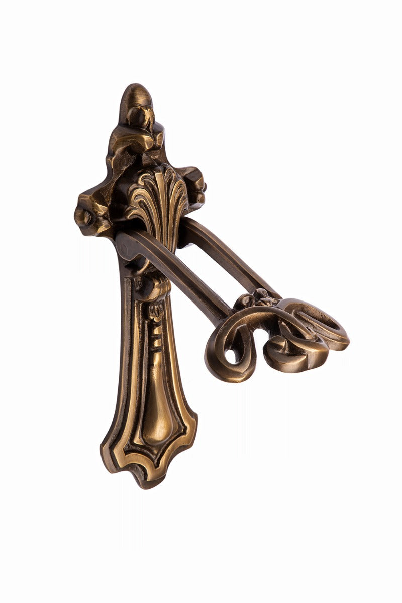 Solid Brass Federation Door Knocker in Antique Brass