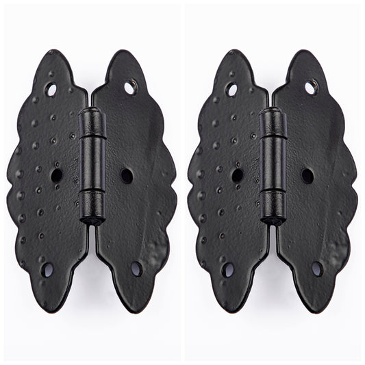 Pair of Dotted Butterfly Hinge 2.5? BLACK Cast Iron